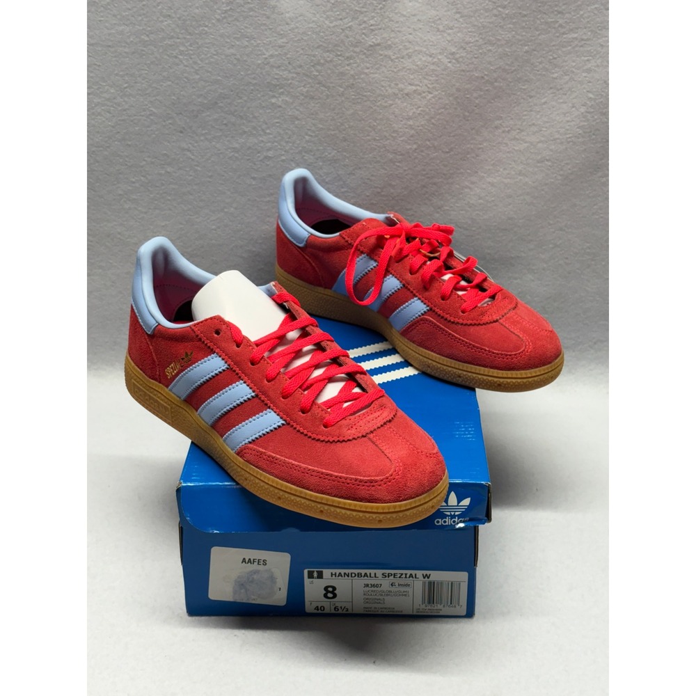 Adidas Handball Spezial W Lucid Red Blue Fusion Gum JR3607 Womens 8 Sneaker